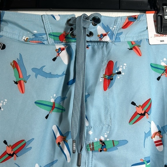 Saxx BETAWAVE 17" 2N1 DropTemp Cooling Liner Ballpark Pouch Swim Trunks 38 Surf - Picture 4 of 11